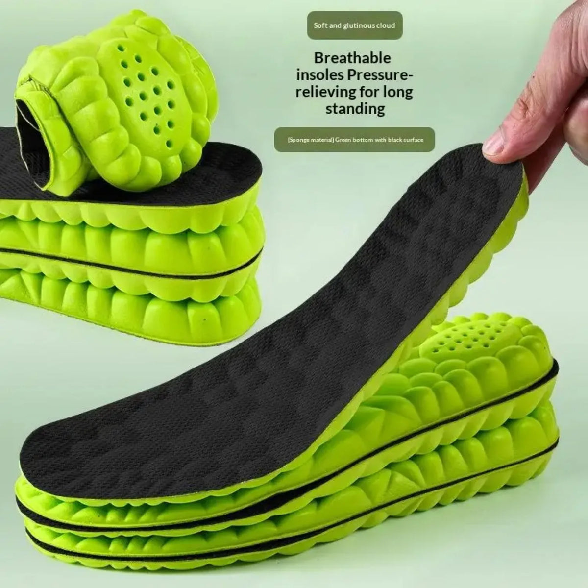 4D Soft Sports Insoles - Shock Absorbing Arch Support Pads for Running & Basketball