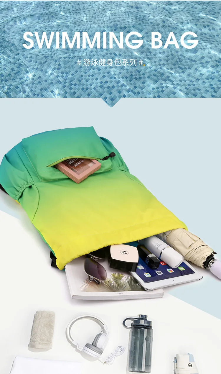 Bundle Pocket Waterproof Nylon Backpack — Portable Sports Bag for Outdoor, Camping, Swimming, Fitness, and School Use