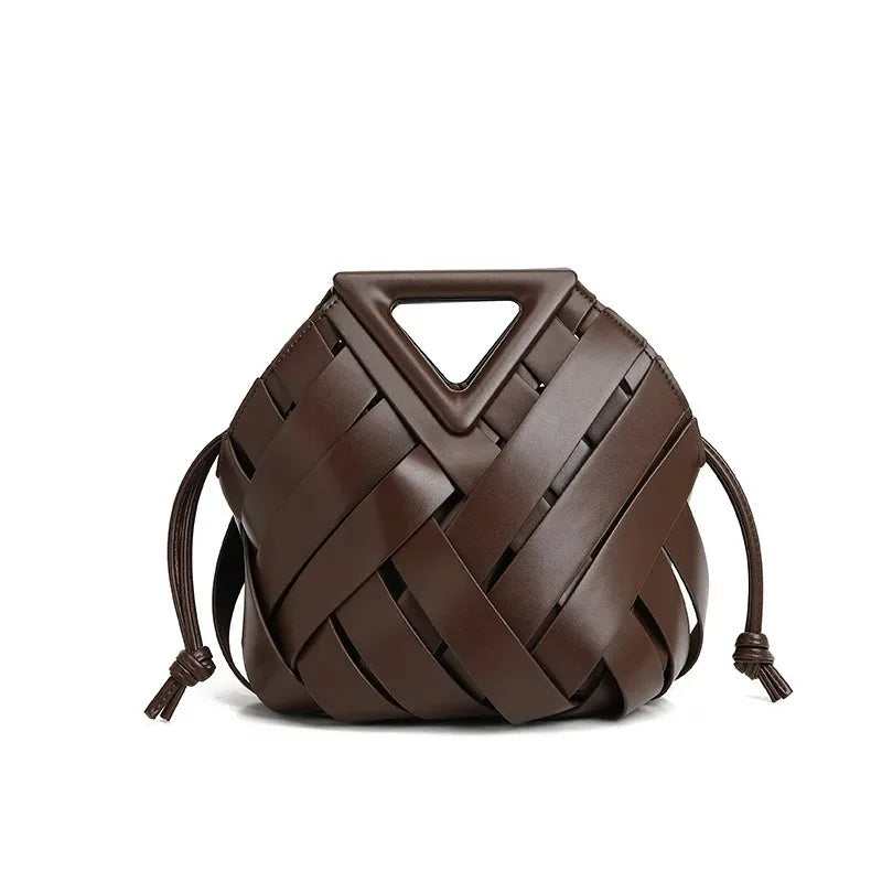 Women’s Vegan Leather Woven Tote Bag – Fashion Top Handle Crossbody Shoulder Handbag, Trendy 2025 Everyday Purse