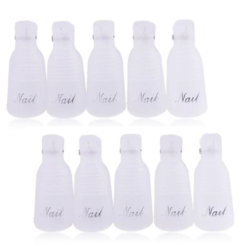 10Pcs UV Gel Polish Remover Clips – Colorful Acrylic Nail Art Soak-Off Caps for DIY Manicure & Nail Cleaning