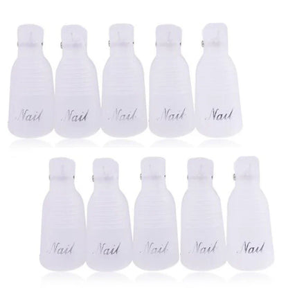 10Pcs UV Gel Polish Remover Clips – Colorful Acrylic Nail Art Soak-Off Caps for DIY Manicure & Nail Cleaning