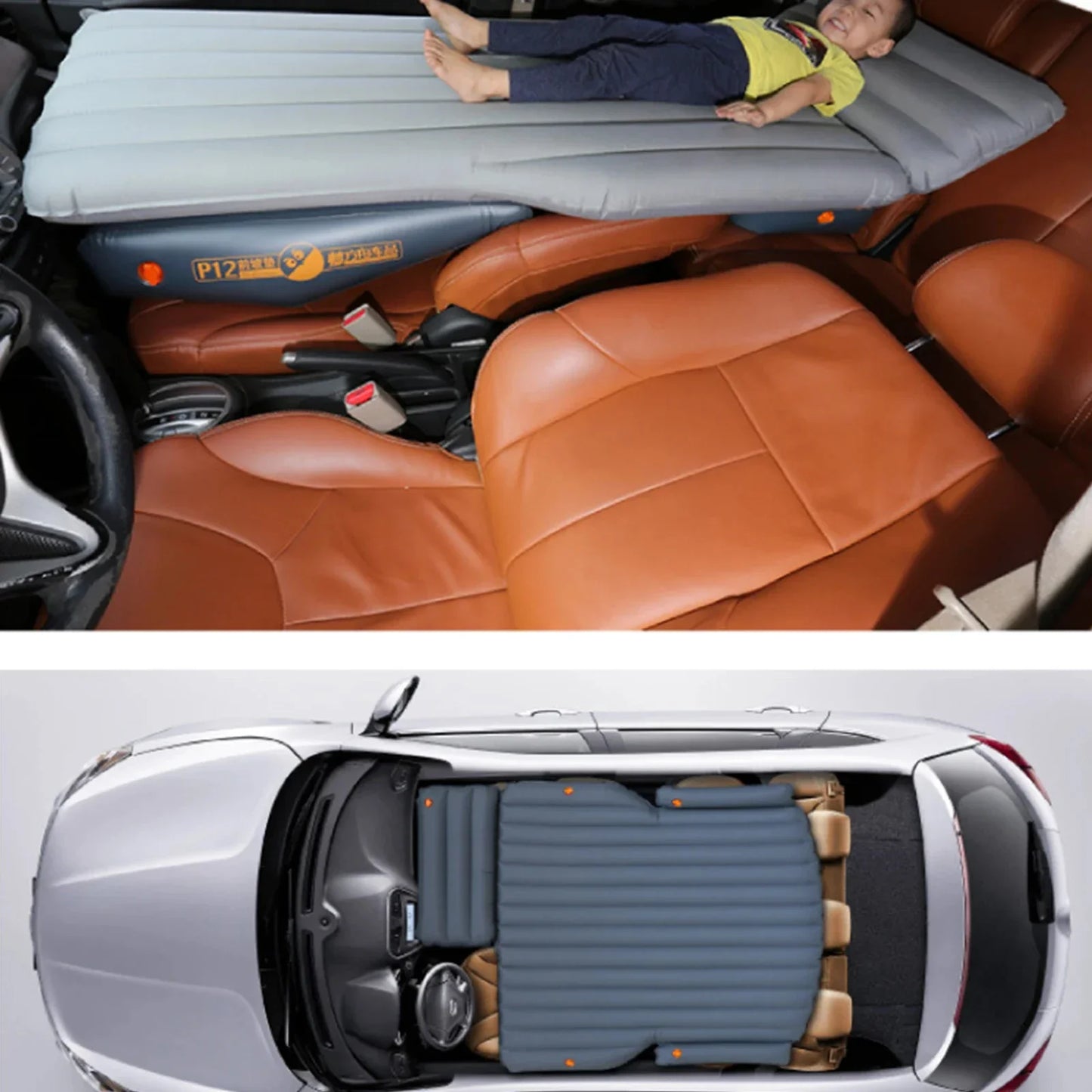 Car Travel Inflatable Mattress — Front Slope Air Bed Cushion & Seat Gap Pad for Self-Driving Trips