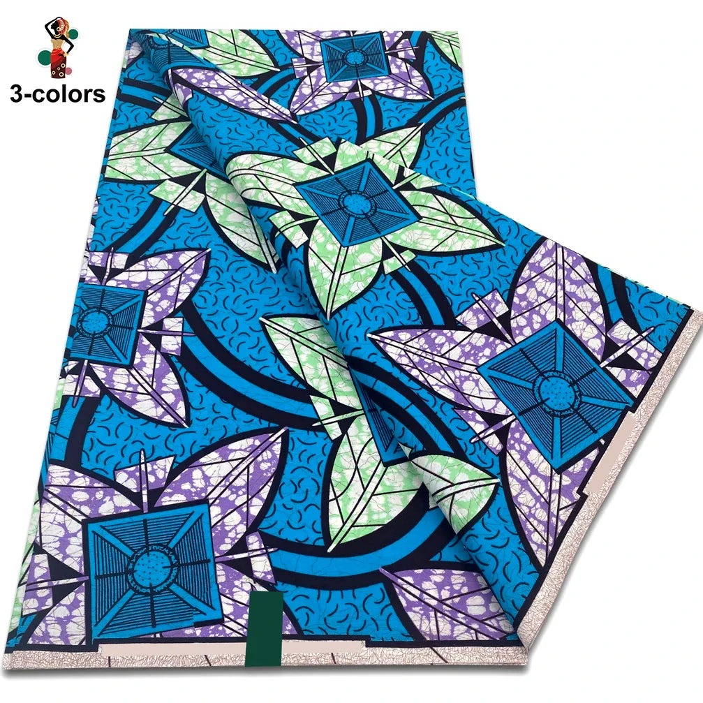 African Ankara Wax Fabric - 100% Cotton Soft Pink Pagne Fashion Print
