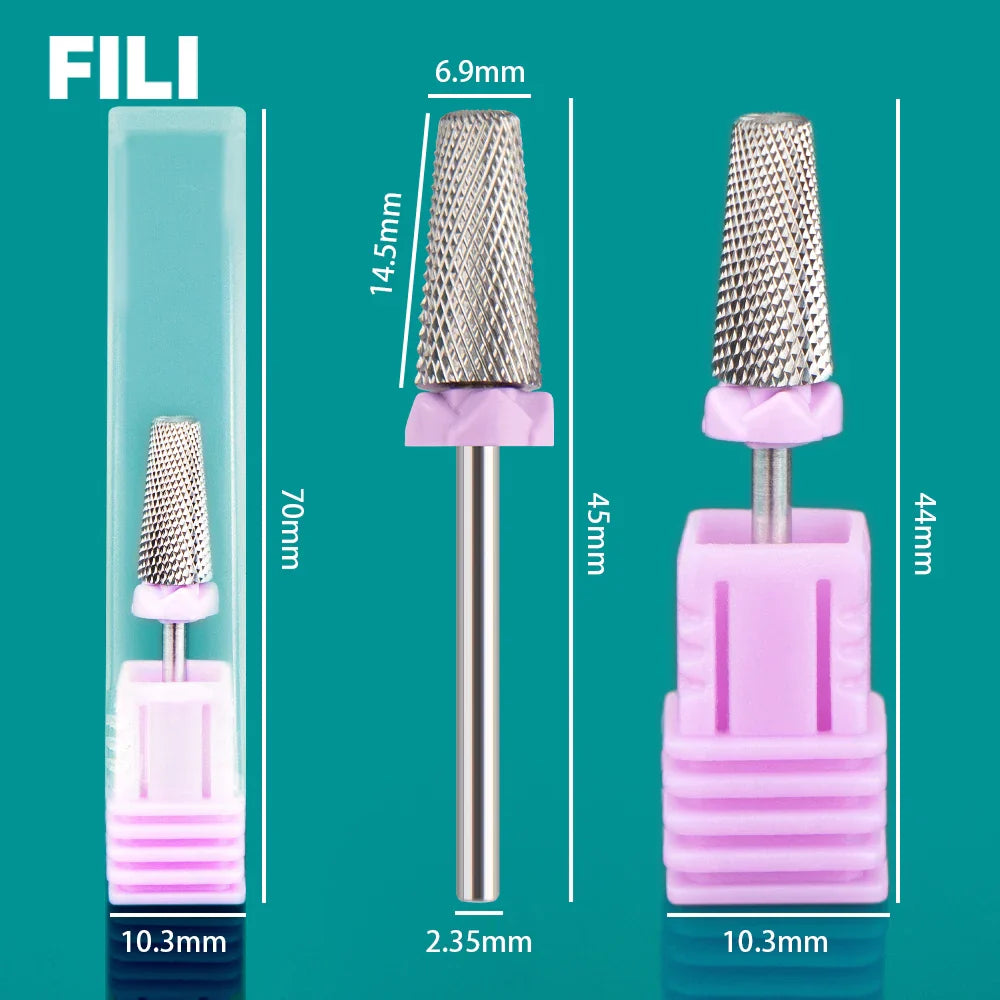 5-in-1 Tungsten Carbide Nail Drill Bits - Nail Art Equipment, Rotary Mills Cutter for UV Gel Removal & Manicure Tool