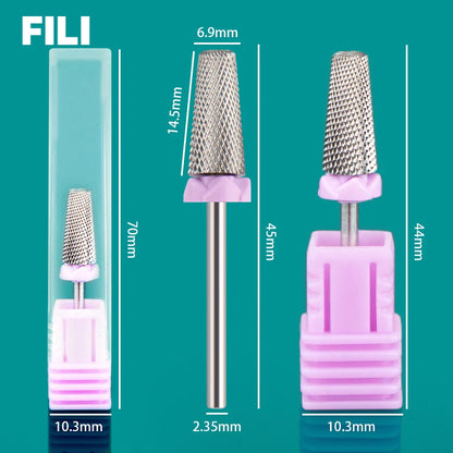 5-in-1 Tungsten Carbide Nail Drill Bits - Nail Art Equipment, Rotary Mills Cutter for UV Gel Removal & Manicure Tool