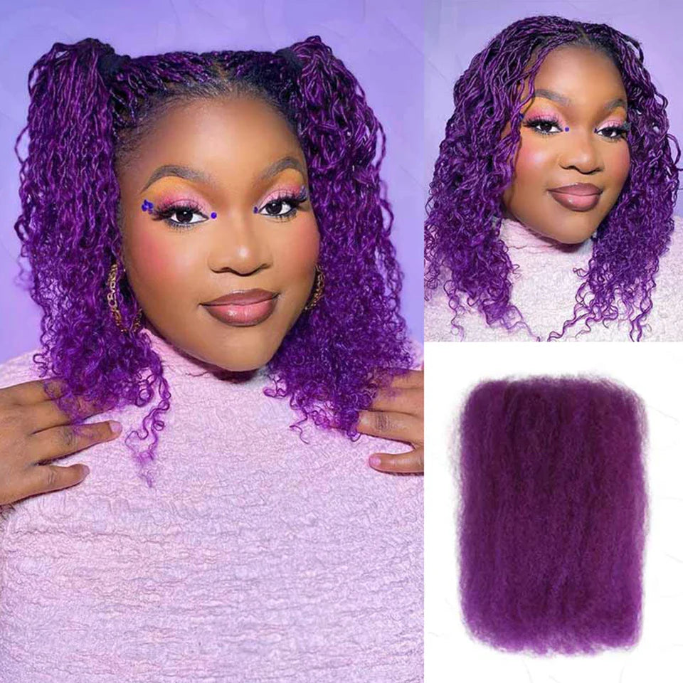 Black Pearl QVR Peruvian Kinky Curly Human Hair – 50g Afro Mini Twist Braiding Bundles 100% Remy Hair Extensions
