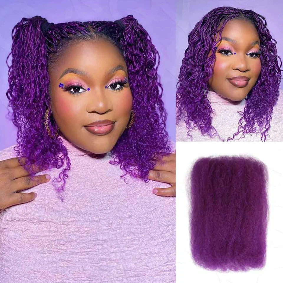 Black Pearl Peruvian Kinky Curly Hair - 100% Remy Human Hair Bulk Braiding Bundles