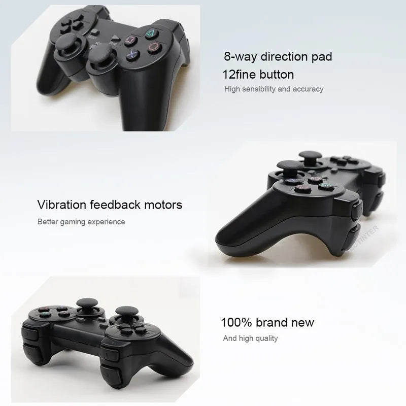Wireless Gamepad for Sony PS2 – Controller with Double Vibration Shock Joystick for PlayStation 2 & USB PC