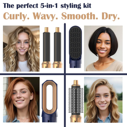 5-in-1 Hair Dryer Multi Styler – Curling Iron, Hair Straightener, Hair Brush & Dryer All-in-One Tool