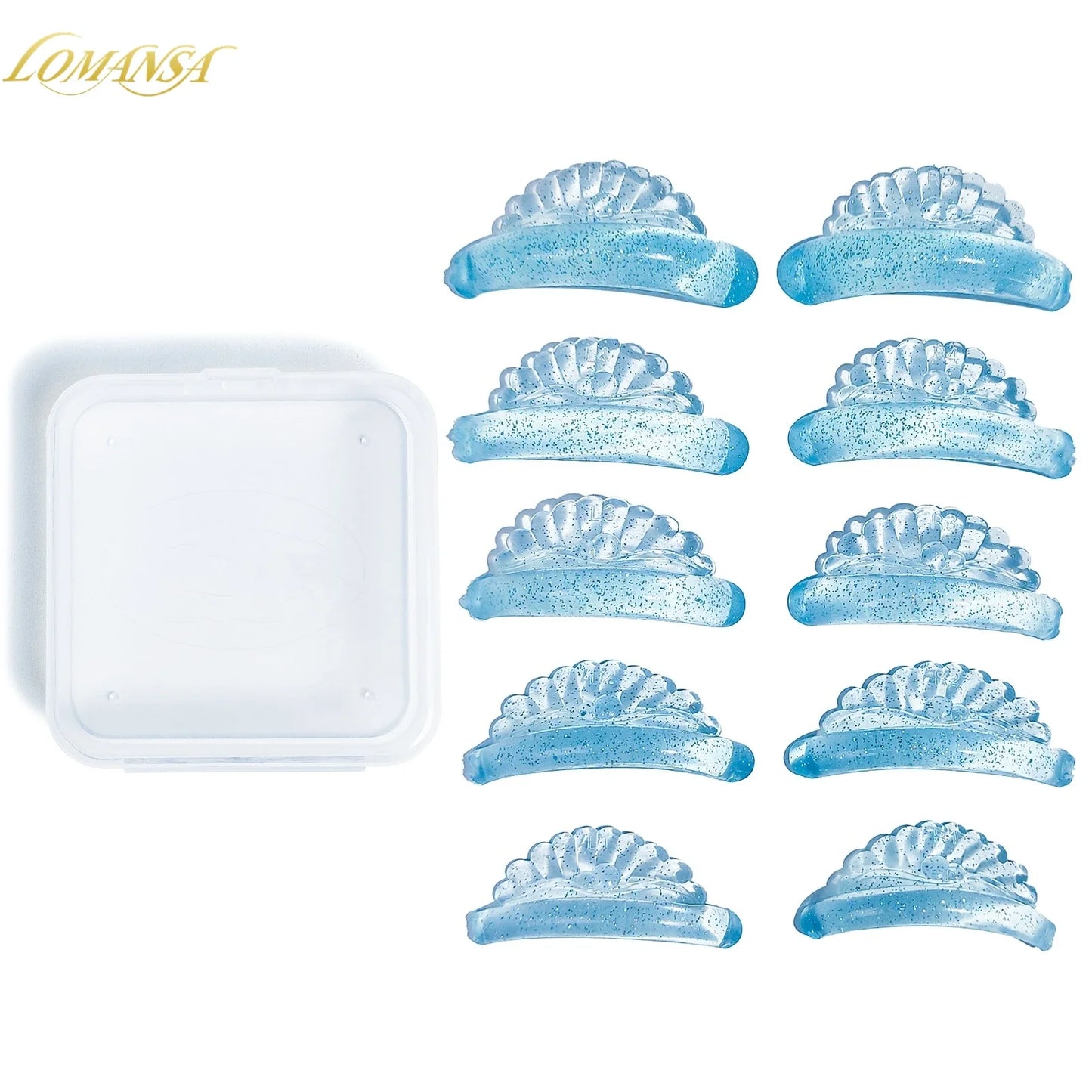 Lomansa 5 Pairs C Curl Silicone Eyelash Perm Pads – Sticky Lifting Rods & 3D Eyelash Curler Accessories Makeup Tools