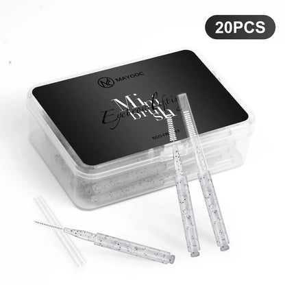 MAYOOC Mini Eyebrow Brush – Disposable Brow Lifting & Perm Brushes, Bendable Micro Eyelash Applicators Tools
