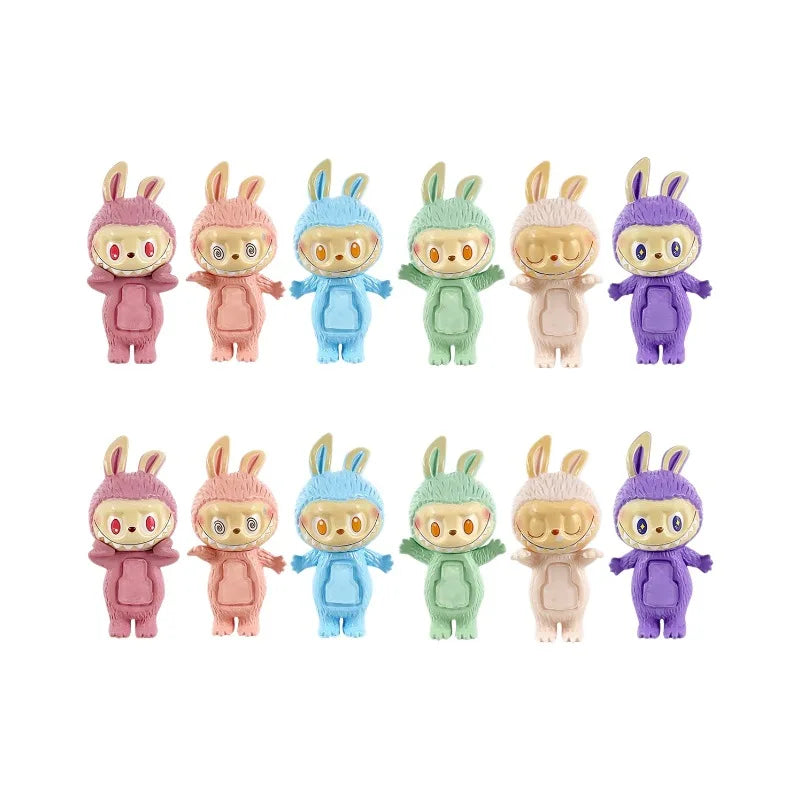 Labubu Hippers Blind Box Figures — 1-12PCS PVC Action Dolls, Collectible Toy Set for Children, Birthday & Christmas Gifts