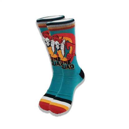 Men's Cartoon Character Crew Socks - Fun Novelty Cotton Casual Socks