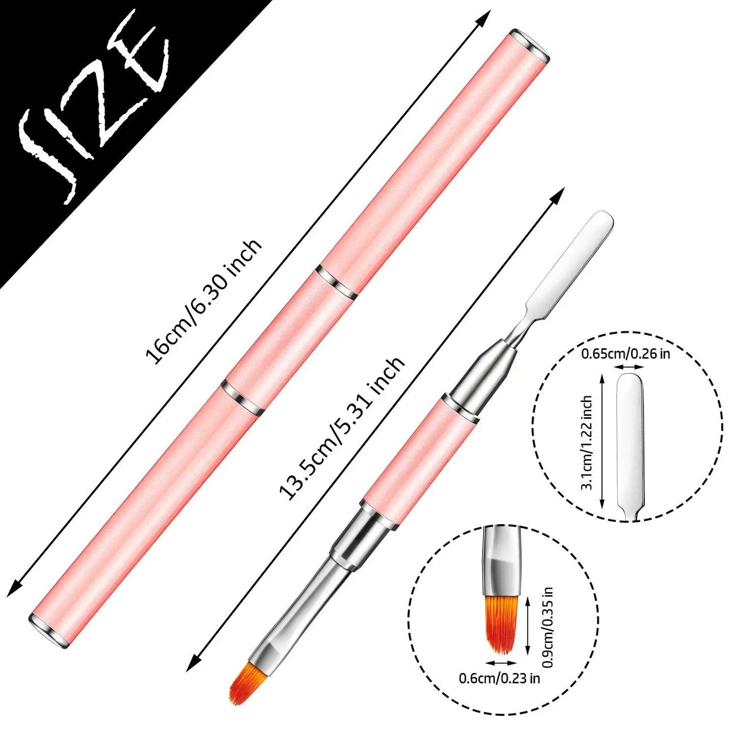 2-in-1 Gel Nail Brush & Picker – Dual-Ended Acrylic Nail Extension Brush with Spatula Tool