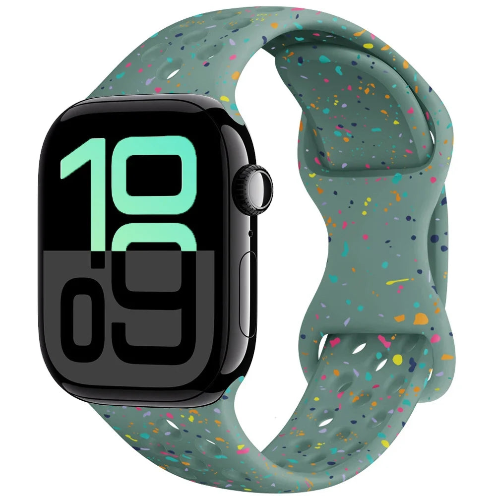 Silicone Apple Watch Strap - Breathable Wristband for Watch 11/10/9/8/7 Ultra 3/2 SE Series 49mm-41mm
