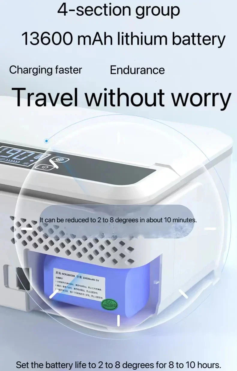 Double Layer Large Capacity Insulin Cooler Box – Portable Medicine Refrigerator for Insulin Storage