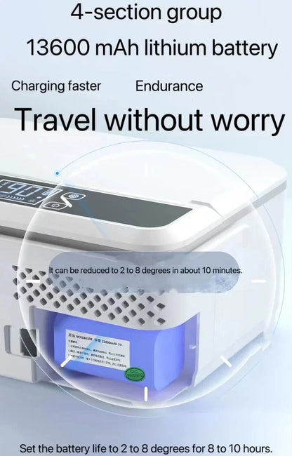 Double Layer Large Capacity Insulin Cooler Box – Portable Medicine Refrigerator for Insulin Storage