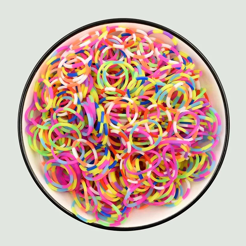 NICE! 600pcs Rainbow Loom Rubber Bands – DIY Bracelet Making Kit for Kids, Hair Ties, Xmas Gift 2021