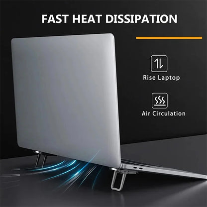 Portable Laptop Stand - Adjustable 2-Angle Foldable Bracket, Invisible Riser for MacBook and Notebooks