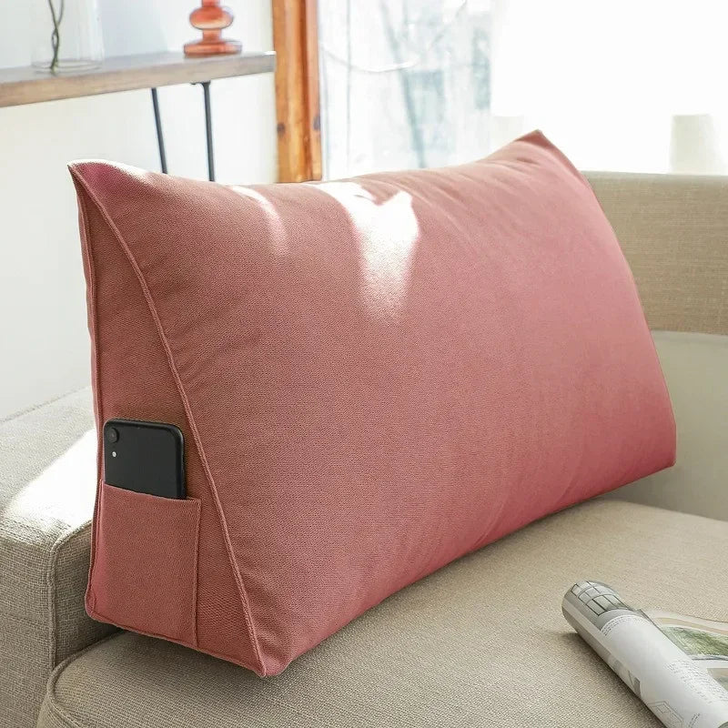 OTAUTAU Triangular Bed Backrest Cushion – Lumbar Support Lounger Pillow for Chair, Bed & Living Room Comfort Decor (KD034)