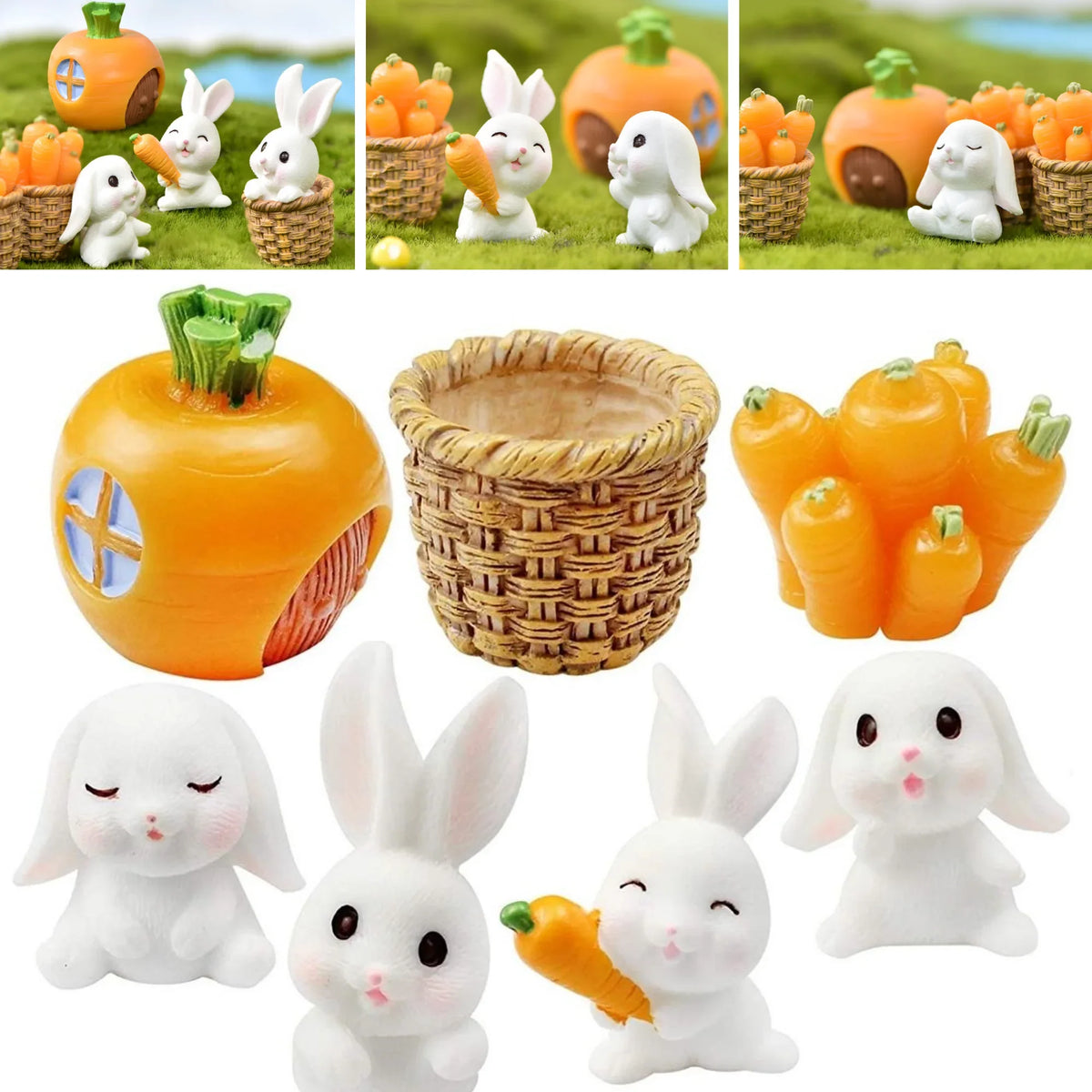 DIY Fairy Garden Miniature Figurines - Garden Pot, Dollhouse & Landscape Decorations