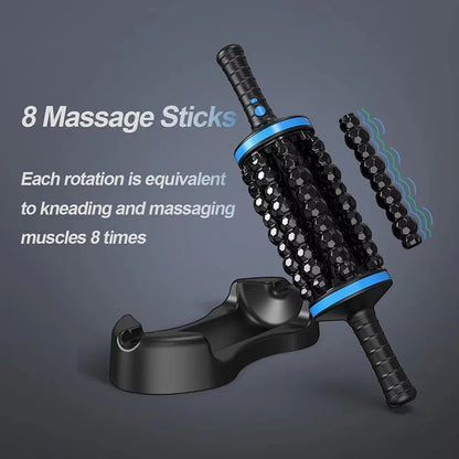 Cordless 360° Roller Body Massager — Rechargeable Percussive Vibrator for Muscle Relaxation, Back, Foot & Leg Therapy