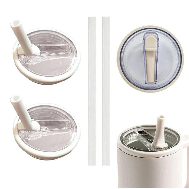 Spill-Proof Cup Cover for Stanley 40oz – Replaceable Environmental Protection Spiral Straw Cover Accessory