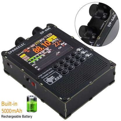 DP-666 TEF6686 High-Sensitivity Full Band Radio — FM/AM/LW/MW/SW Shortwave with ESP32 & 2.8" IPS LCD