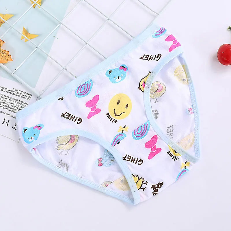1/3/6/12 Pcs Girls Cotton Panties Set - Cute Print Kids Briefs Soft Breathable Children Underwear Shorts