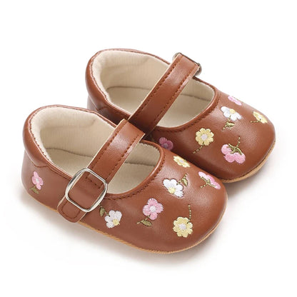 Baby Girl Princess Pre-Walker Shoes - Breathable Flower Bow Soft Sole Casual Sports Footwear 0–1 Year