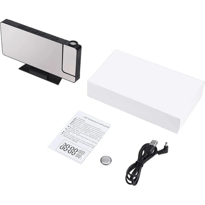 LED Digital Projection Alarm Clock – Ceiling Projector with Time, Temperature Display, Backlight & Snooze Function for Home