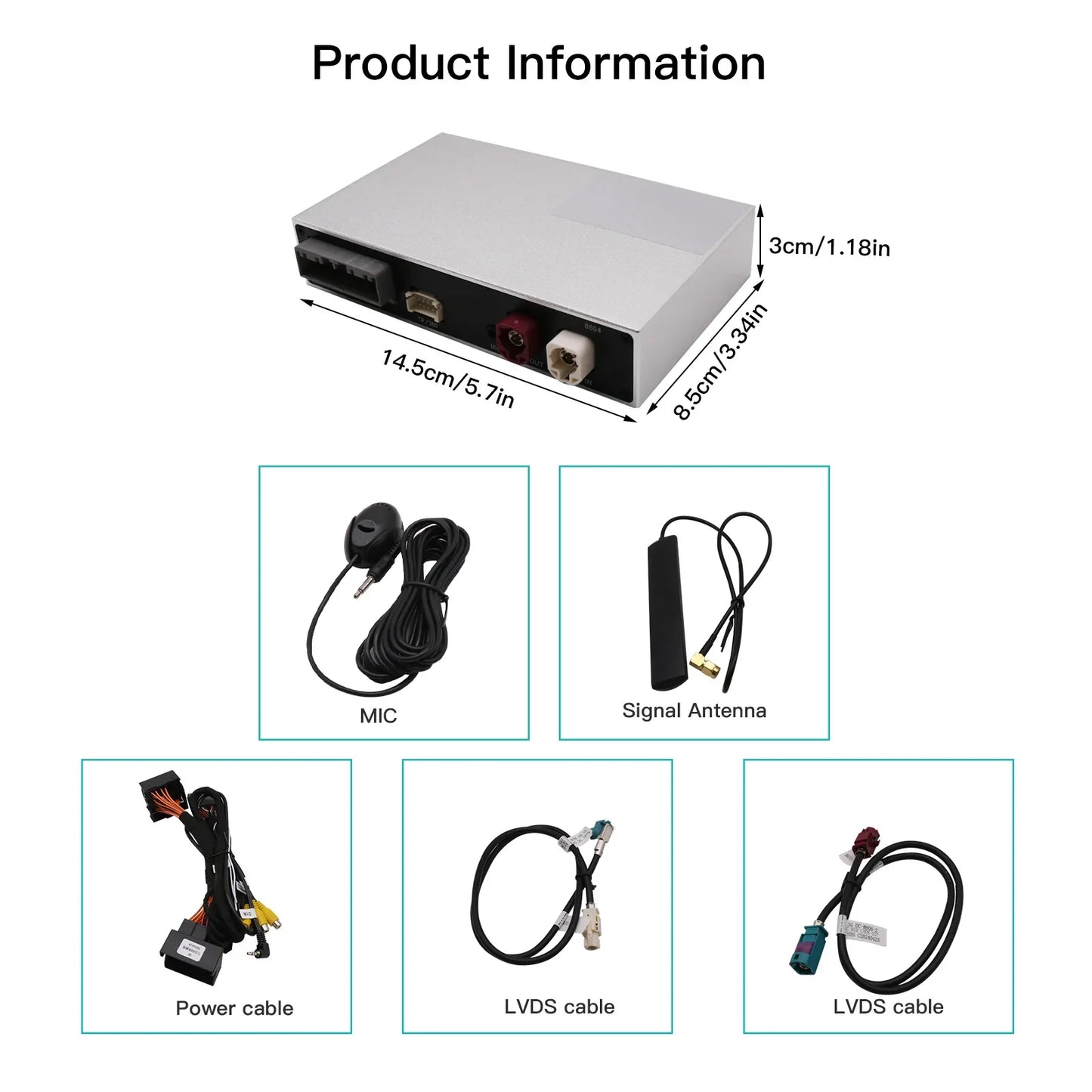Wireless CarPlay & Android Auto Adapter for VW Touareg 7P RNS850 – 8-Inch Screen Mirroring, CarPlay & AirPlay Multimedia 2011-2018