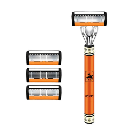 Men’s 6-Layer Safety Razor Set – High-Quality Sharp Stainless Steel Shaver with Replaceable Blades