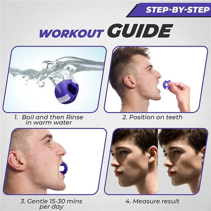 Jawline Exerciser - Facial Jaw Muscle Toner Training Fitness Ball - Anti-Aging Food-Grade Silica - Face Chin Cheek Lifting Slimming