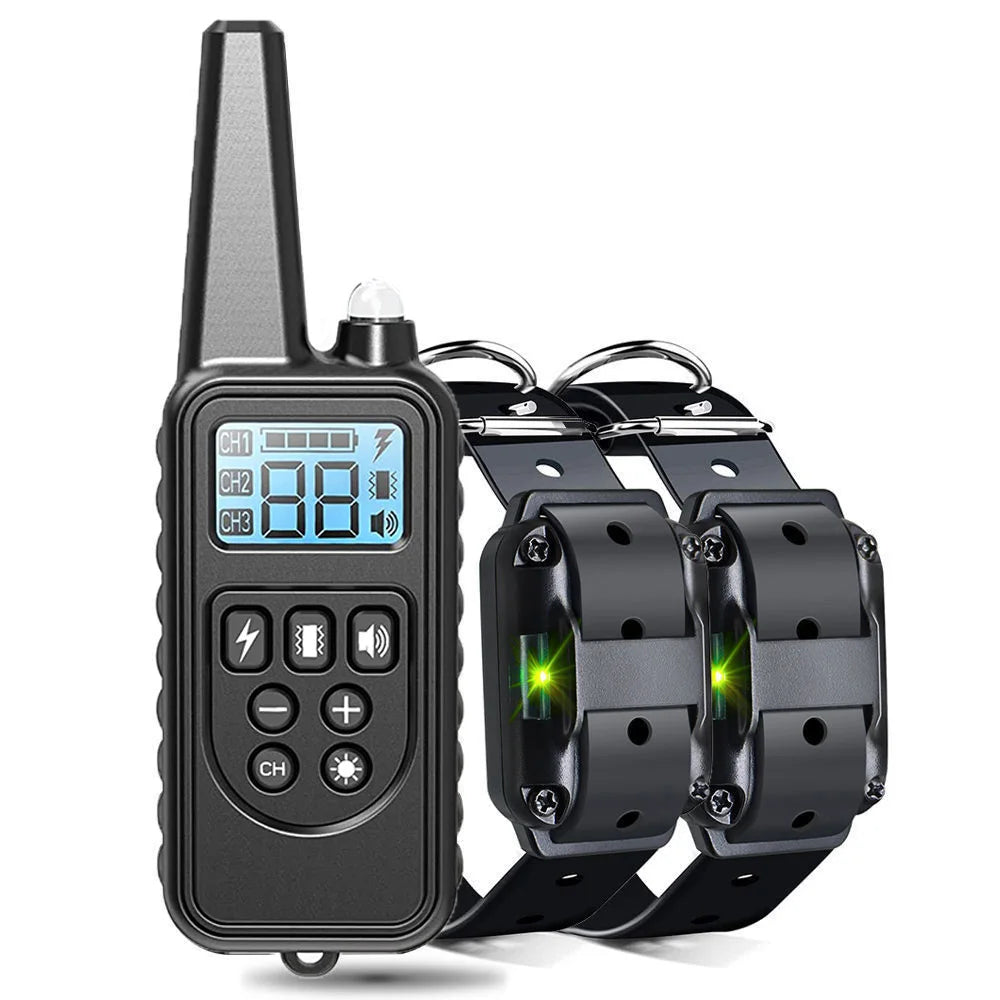 Rechargeable Electric Dog Training Collar with Detachable Anti-Bark Control, Vibration Training & Clicker for All Dog Breeds