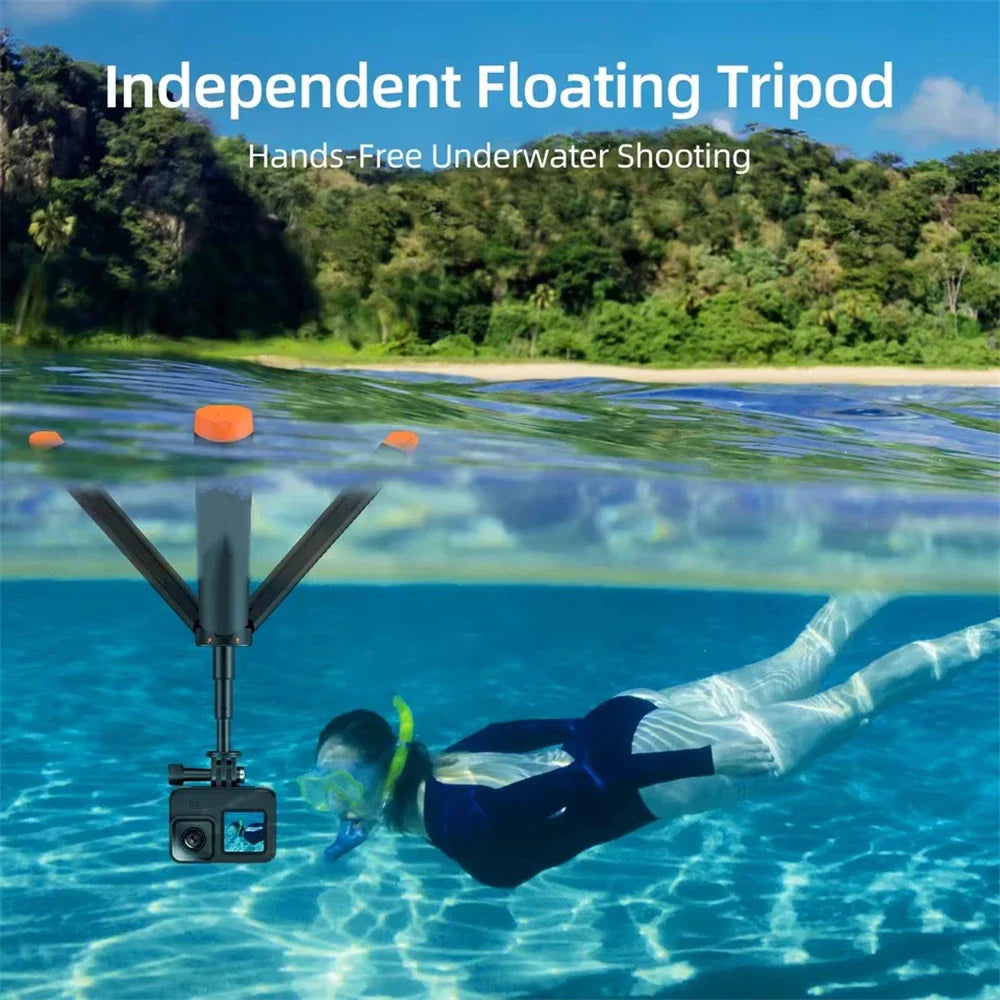 BSLIUFANG Underwater Buoyancy Pole Selfie Stick Tripod — Extendable Mount for GoPro, Insta360, DJI Osmo, and Sports Cameras