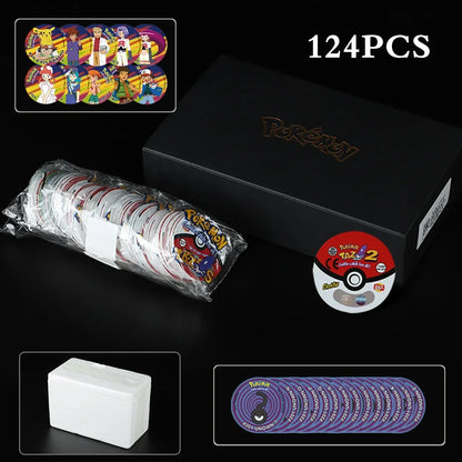 100/160pcs Pokemon Tazos – 1st & 2nd Generation 3D Round and Square Collector Cards, Album Trainer Pogs for Cheetos Chipitaps