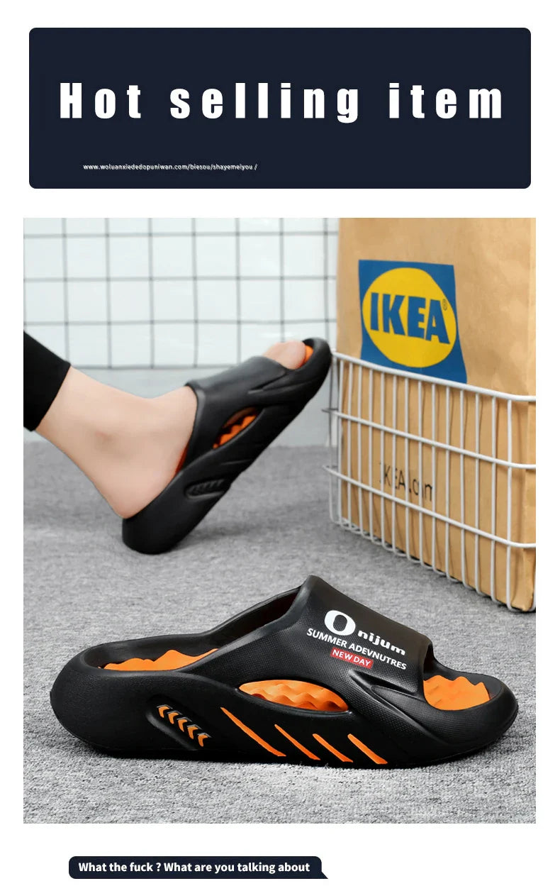 2024 Men’s Massage Slippers – Comfortable Indoor/Outdoor Slides & Beach Sandals, Sizes 38-47