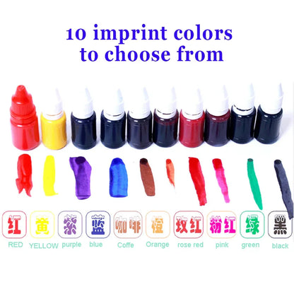 Custom QA/QC Name Ink Stamp – Personalized Self-Inking Calligraphy Signature Stamp for Teachers, Students & School Use