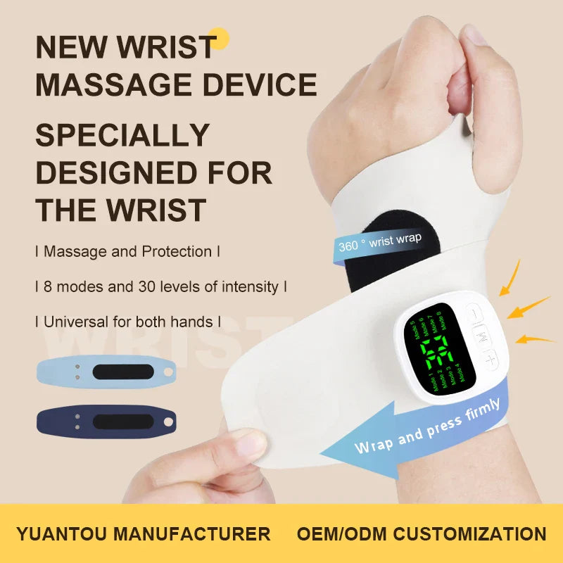 Electric Cordless Wrist Massager – USB Rechargeable Vibrating Massager for Carpal Tunnel & Fatigue Relief