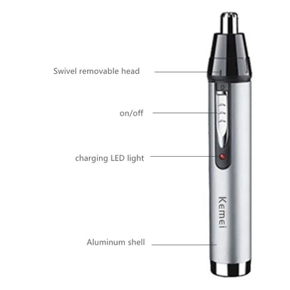 Original All-in-1 Rechargeable Nose Ear Hair Trimmer: Men's Grooming Kit - Electric Eyebrow and Beard Trimmer, Nose and Ears Trimmer