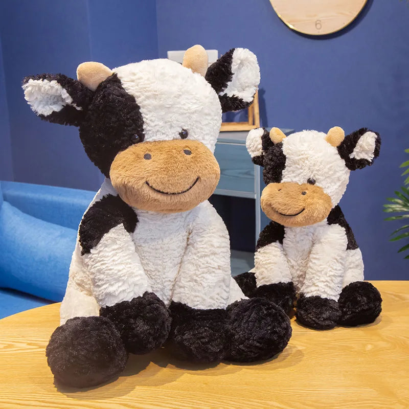 25-70cm Huggable Plush Cow Toy — Soft Stuffed Cattle Doll, Lovely Animal Plush for Kids, Birthday Gift