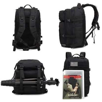 30L/50L Waterproof Nylon Backpack – 1000D Tactical Outdoor Bag for Camping, Hiking, Fishing & Hunting
