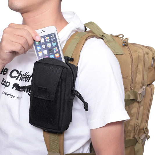 Molle Tactical Backpack Strap Bag Phone Holder | Outdoor Sport Running Emergency Accessories | Military Hunting EDC Tool Waist Pouch