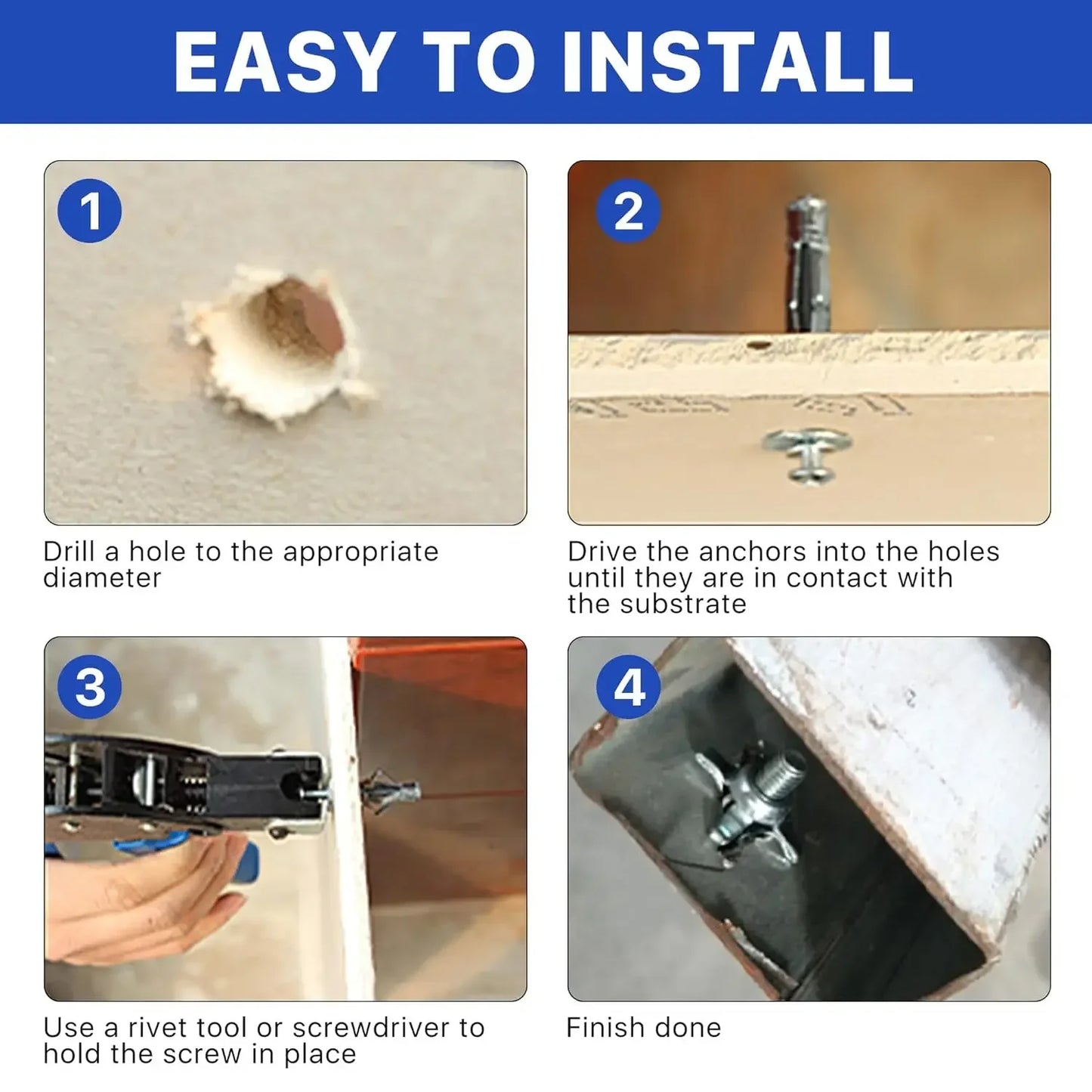 Petal Screw Jack Nuts & Expansion Plugs – Curtain Clamp, Rivet Lock Bolt, and Wall Fasteners