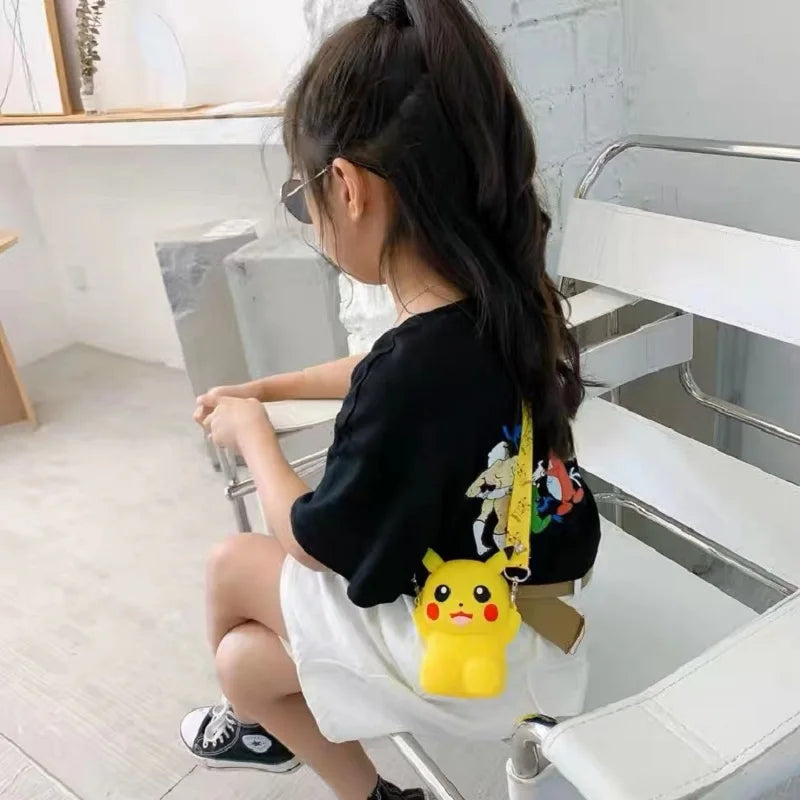 Anime Pokémon Pikachu Fashion Bag | Lovely Silicone Purse & Small Storage | Messenger Bag for Kids | Cartoon Figures Model Toy Gift