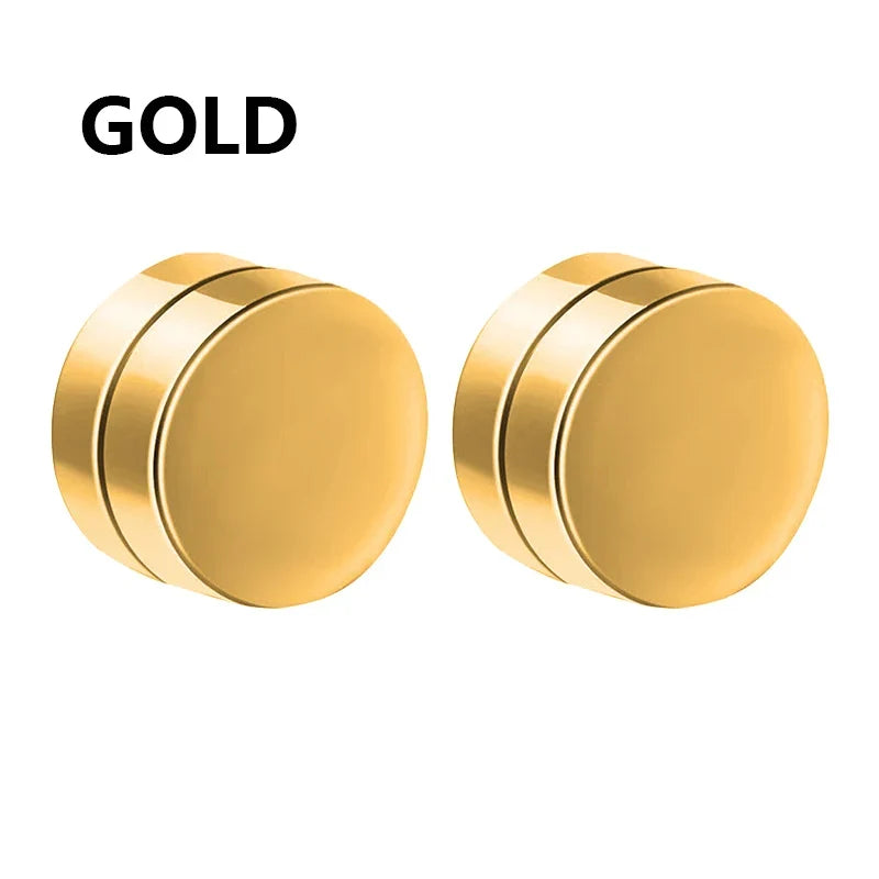 Non-Piercing Magnetic Ear Clips - Round Circle Fake Earrings for Men & Women Fashion Jewelry