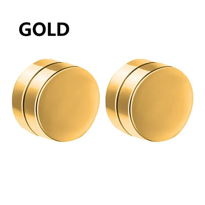 Non-Piercing Magnetic Ear Clips - Round Circle Fake Earrings for Men & Women Fashion Jewelry