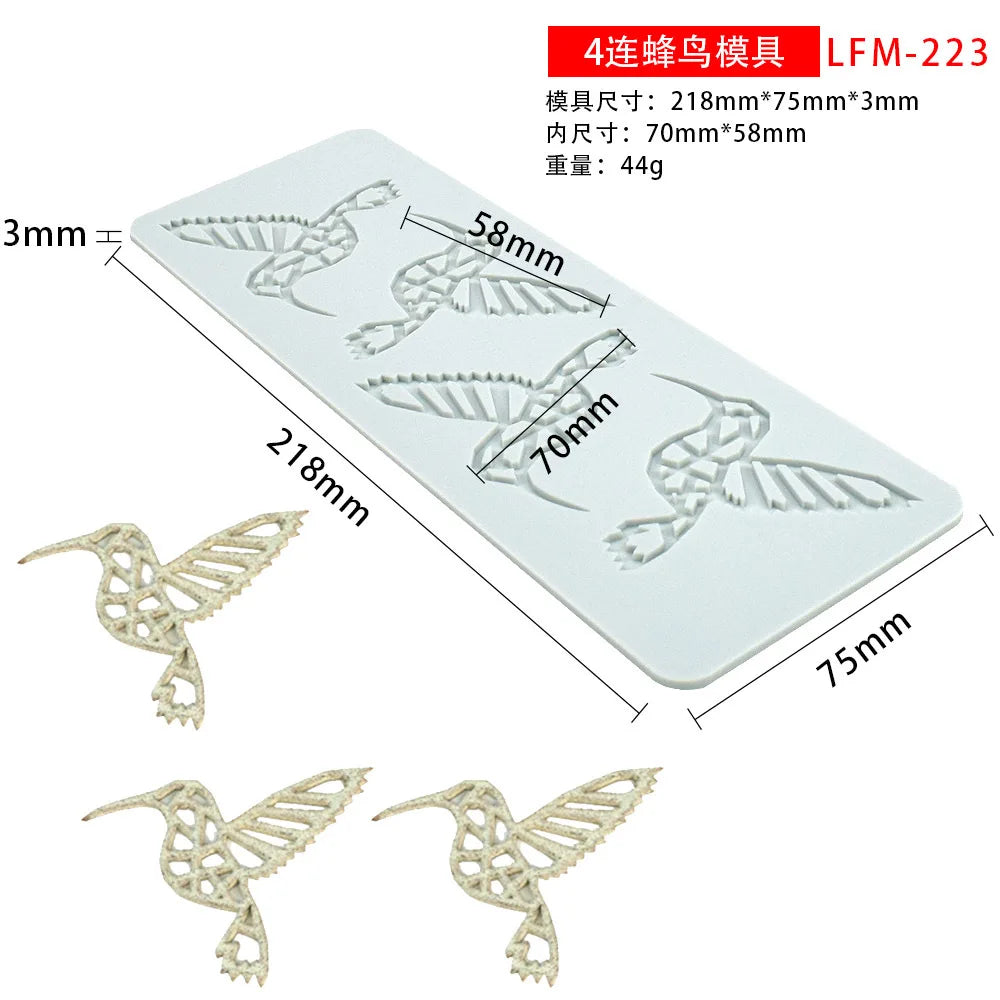 Various Leaves & Geometric Flower Silicone Cake Lace Mold — Cake Decorating Border Tool for Baking