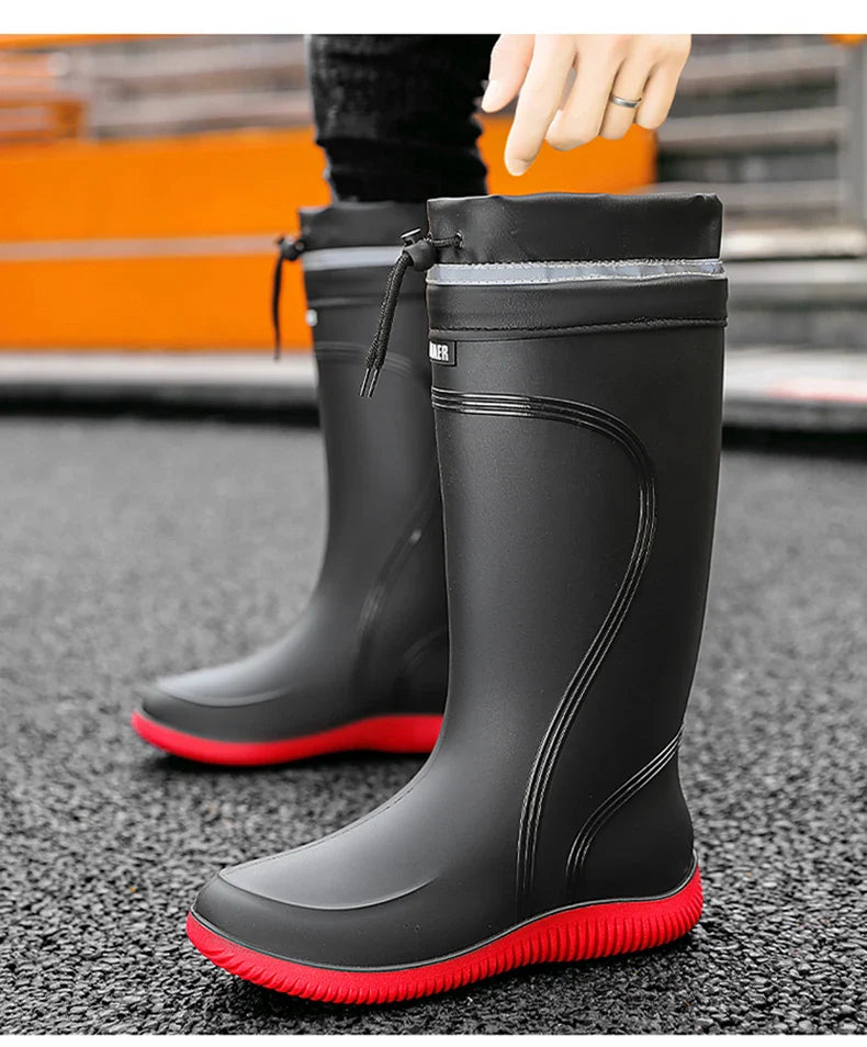 Men’s Waterproof Rain Shoes – Four-Season Non-Slip Soft Sole Outdoor Work & Water Boots